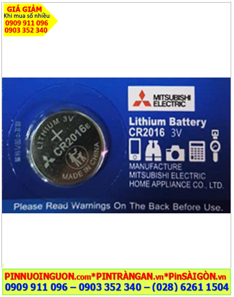 Mitsubishi CR2016E, Pin 3v Lithium Mitsubishi CR2016E (90mAh, 20x1.6) chính hãng